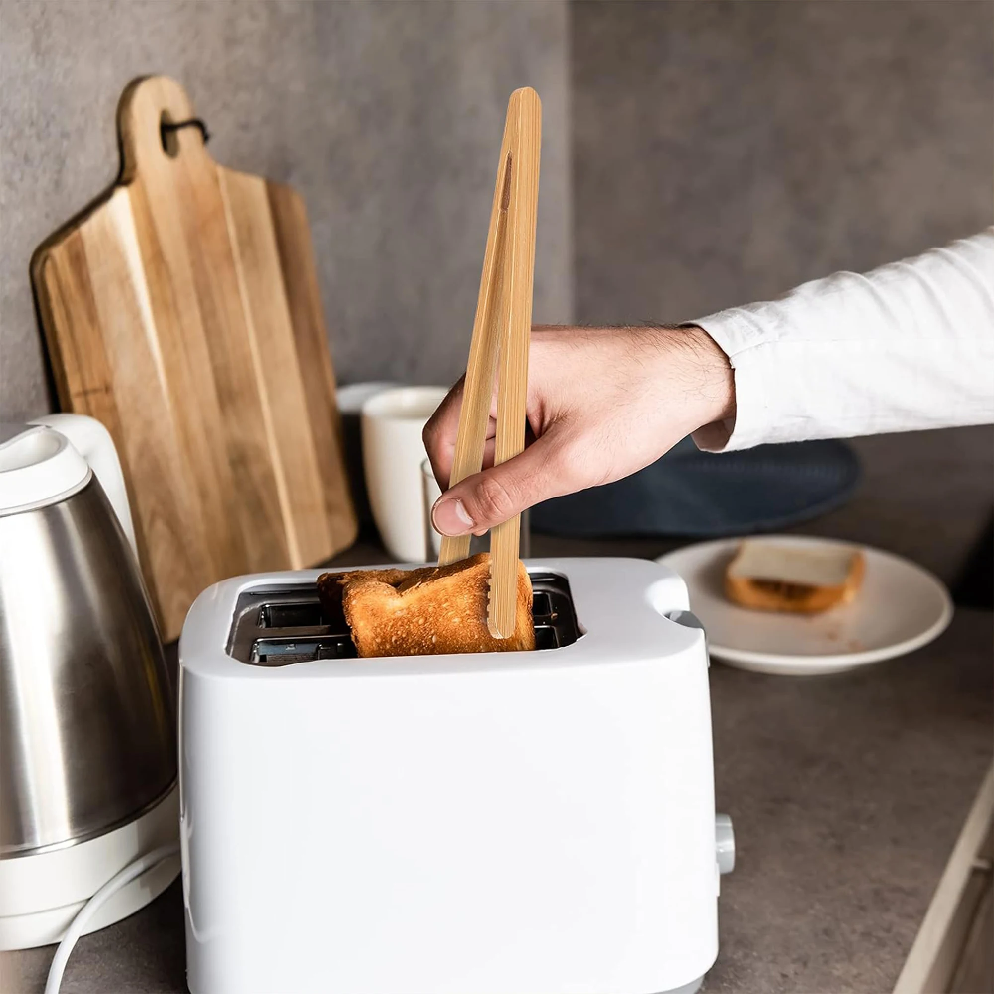 2024 Лидер продаж бамбуковые щипцы для тостов идеальная кухонная утварь сыра бекон Маффин фрукты хлеб-Ультра захват