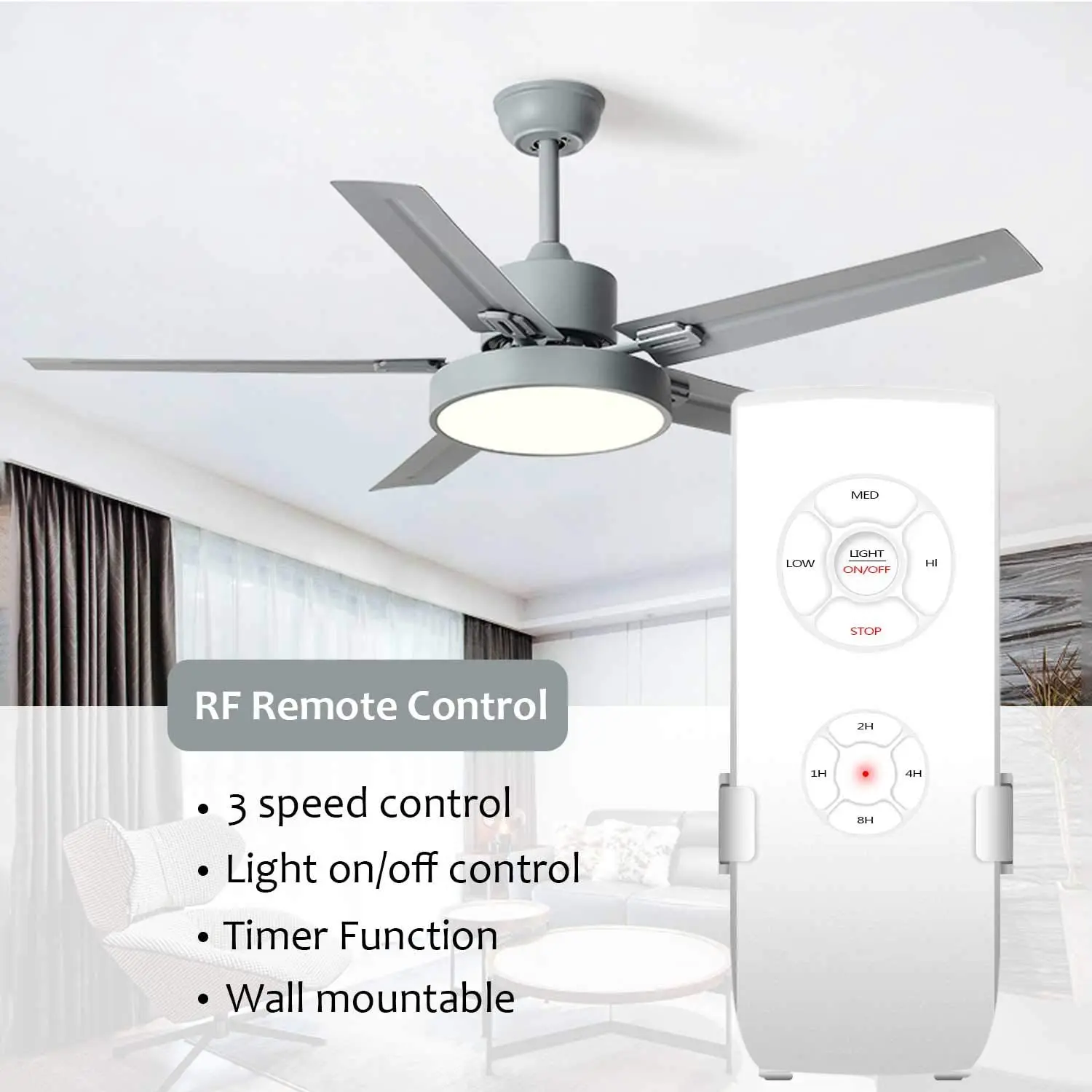 For Tuya Wifi Smart Ceiling Fan Light Controller Kit RF/App Remote Control Alexa & Google Home Compatible 10A Max. Current