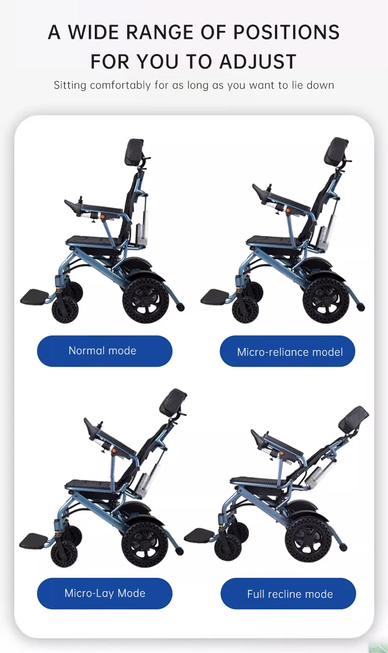 Air Boarding Portable Electric Wheel Chair for Handicapped Elderly With Detachable 10Ah Lithium Battery factory