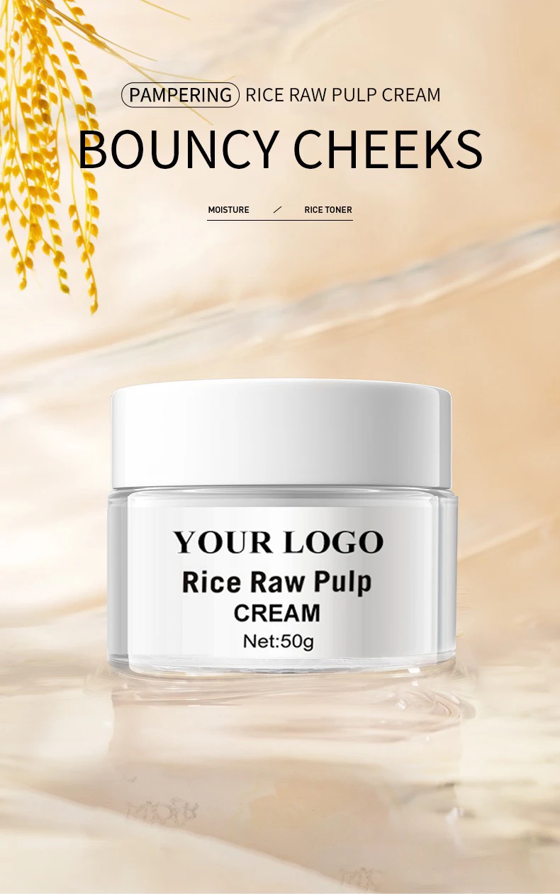 Rice Private Label Cosmetics Care Cream Moisturizer Anti Aging Reduce Wrinkle Whitening  Skin Care Facial Face Cream