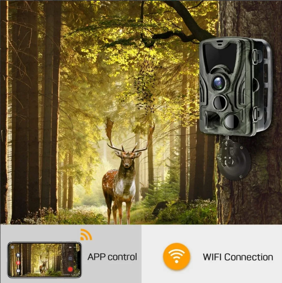 Hunting Trail 4K 30MP Trap Game Wildlife Camera MMS Wifi801Pro Support Max 256GB SD Card
