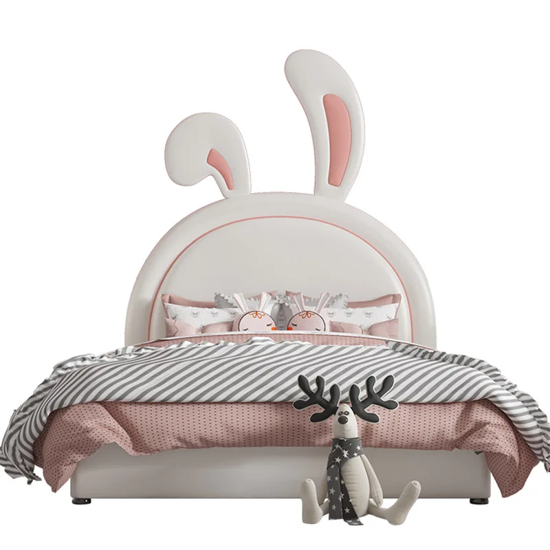 Modern Home Furniture Wooden Bed Frame Rabbit Single Bed Girls Princess 