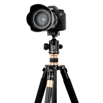 QZSD Q222C Carbon Fiber Tripod Lightweight Professional Compact Travel Camera Carbon Fiber Tripod with Low Gravity Ball Head detail image