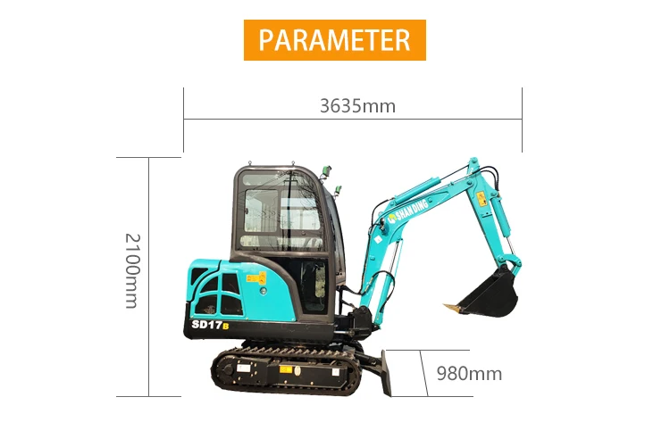 1600KG mini excavator small digger with attachment for sale