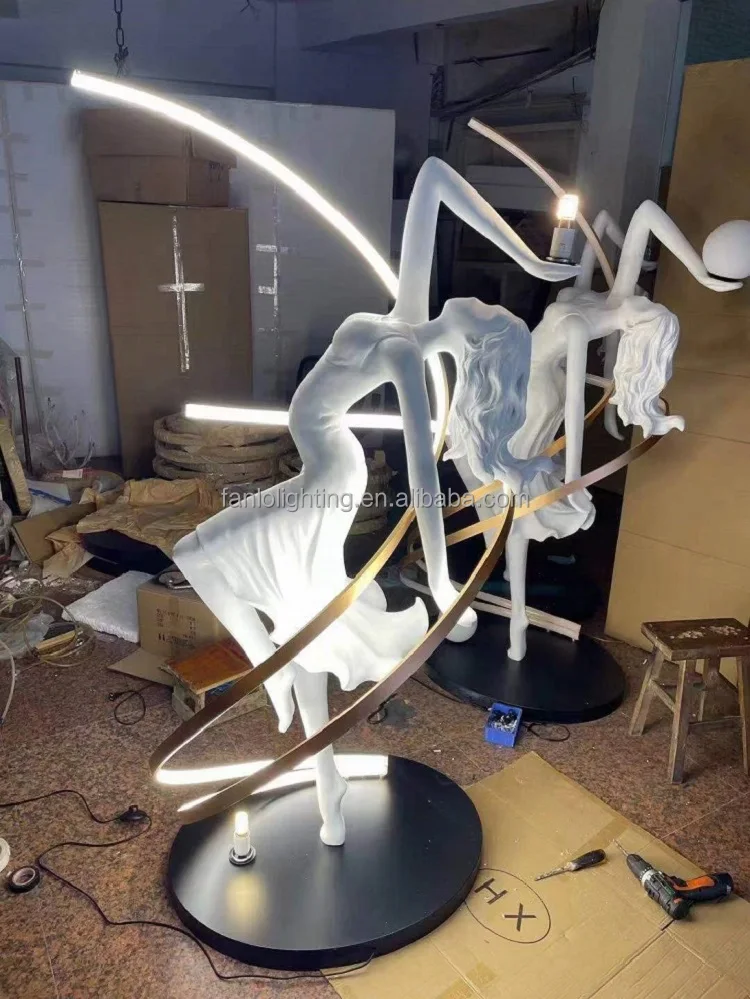 Postmodern Sculpture Floor Lamp Elegant White Sculpture Creative Large