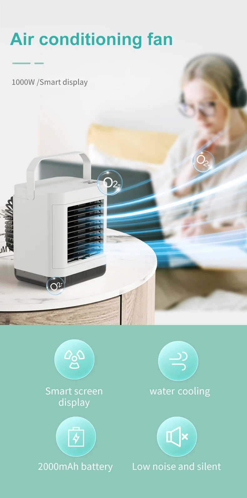 Portable Mini Air Conditioner, USB, Battery - detail 10