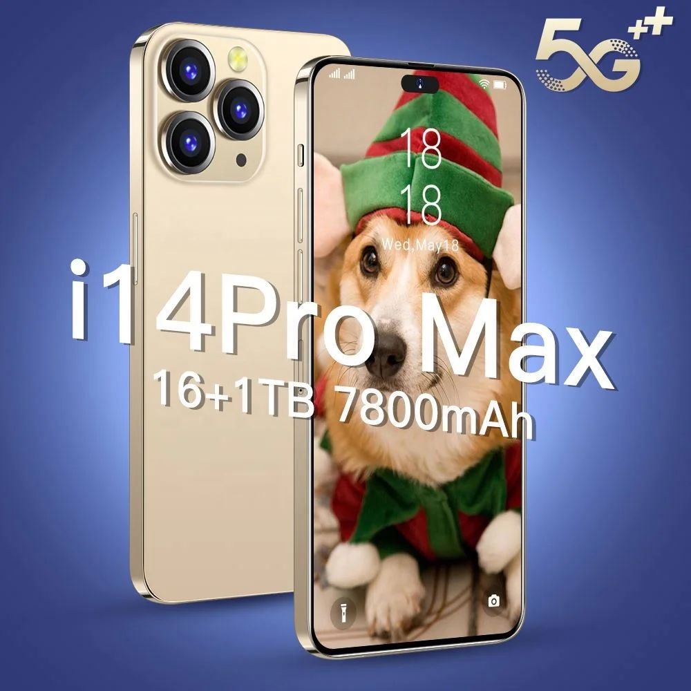 New i14 Pro MAX 6.8 16GB+1TBGB Android 7800 mA Unlocked 4g Smartphone