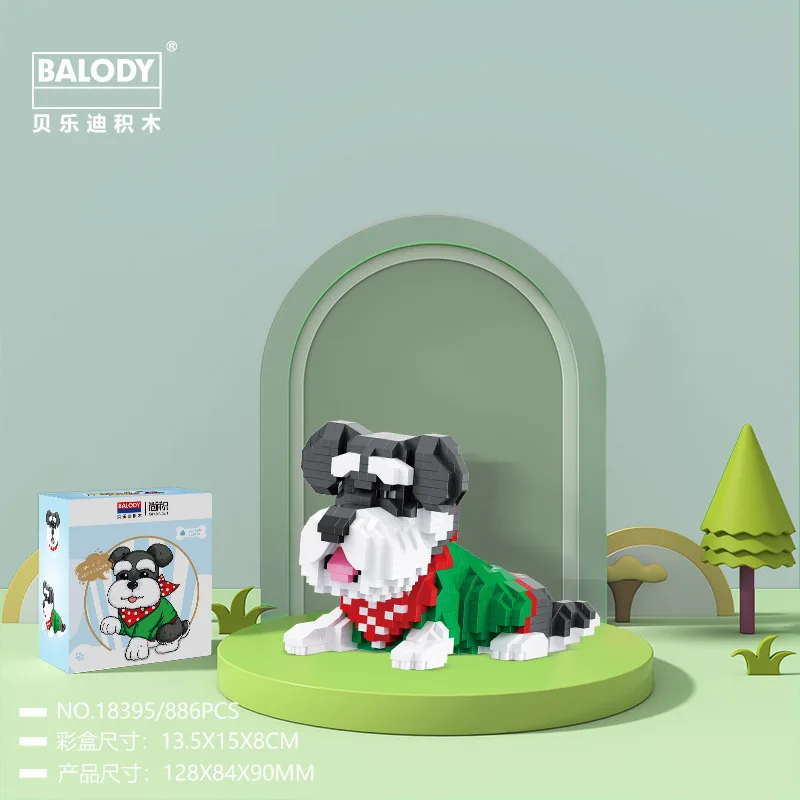 Balody Cute Dog Mirco Building Blocks Husky Bulldog DIY Pets Model  Schnauzer Labrador Retriever Mini Brick Figure Toys For Kids