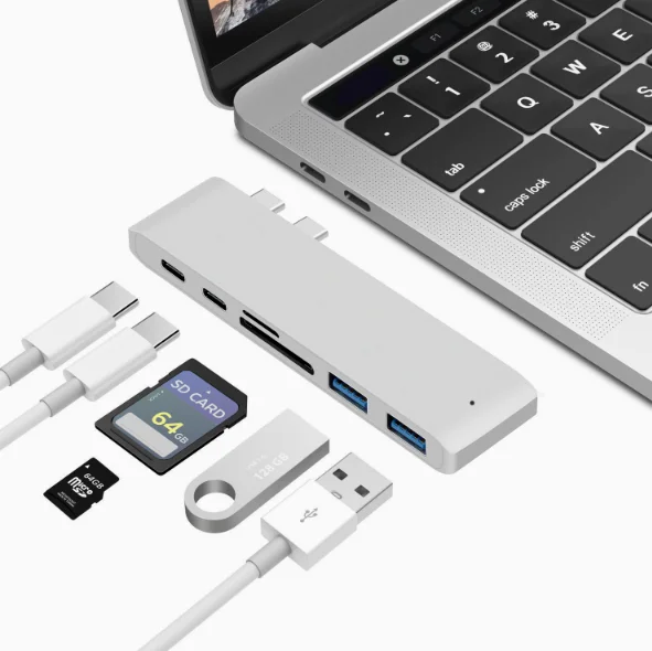 Seven Space Mini Docking Station SD/TF Card Reader,USB,PD 100W Charging ...