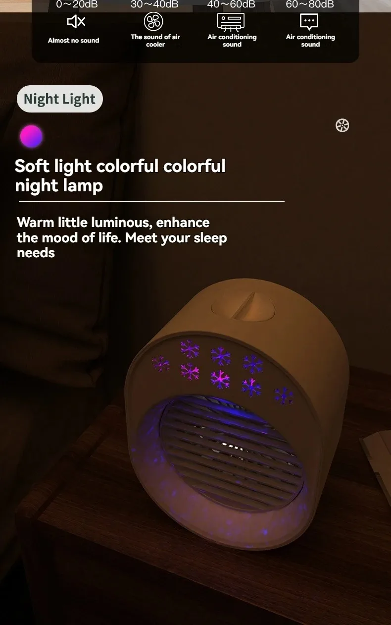 Mini Klimagerät Mit Befeuchter Und Led Nachtlicht Für Den Tisch_voghion.com
