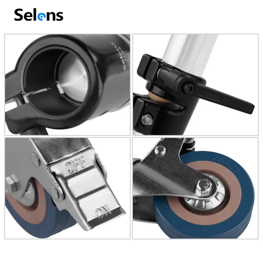 Selens 3 pack caster wheels for C-stands