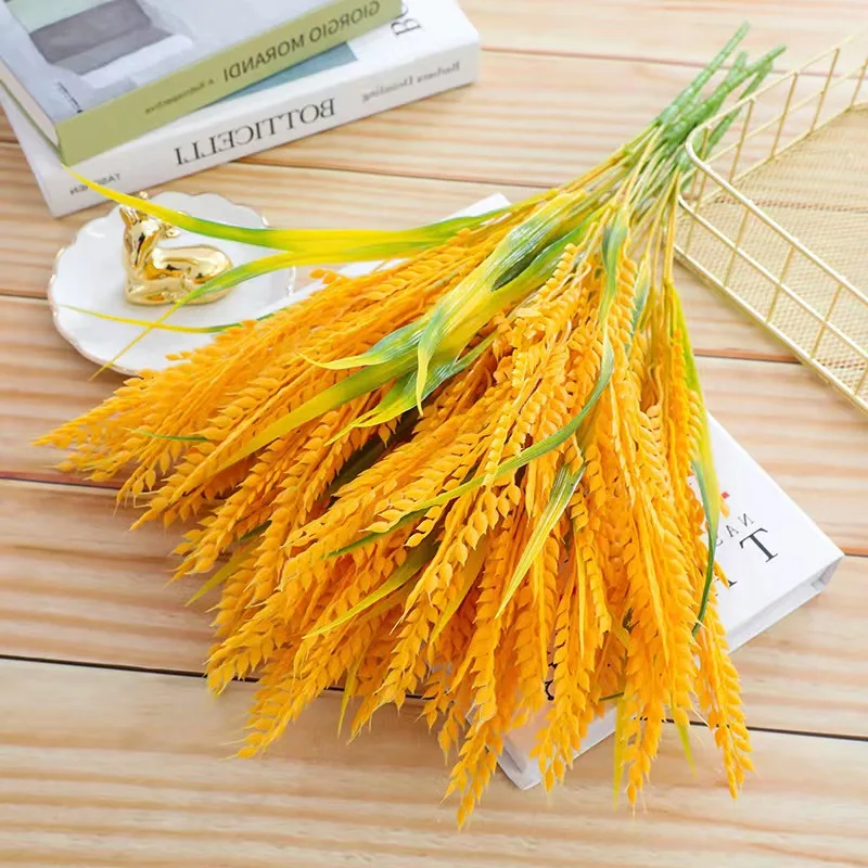Wholesale 7 Branches Plastic Wheat Plants Bouquet Artificial Flowers