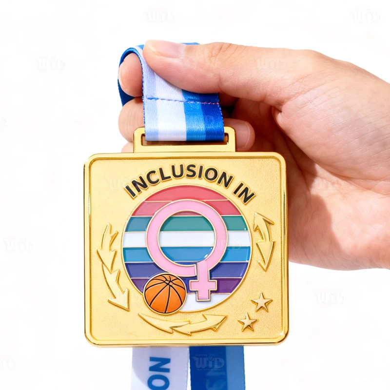 Fabricante de Medalhas Personalizadas para Provas Esportivas com Fitas, Crie Sua Própria Medalha Metálica 3D em Liga de Zinco com Esmalte, Tema Transgênero