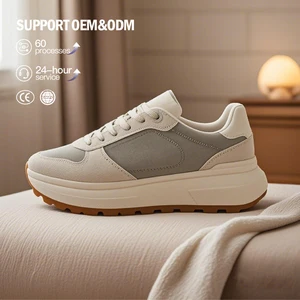 Manufacturers Brand Women's Breathable Casual Sneakers No-Slip Comfortable Walking Shoes Platform Design Custom Synthetic Upper