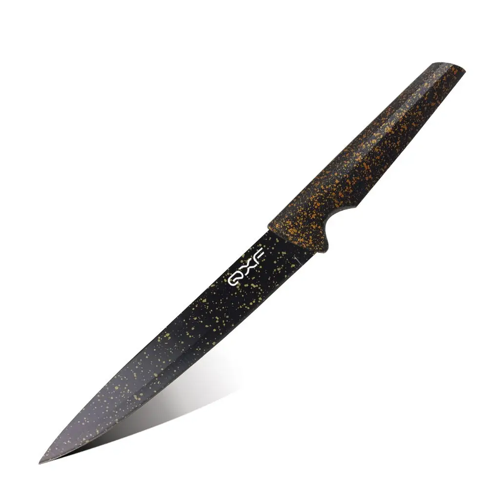 plastic black coating slicing carving knife color handle for