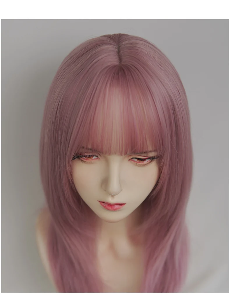 Lolita Blonde Mixed Purple Long Straight Cosplay Wig main image 1