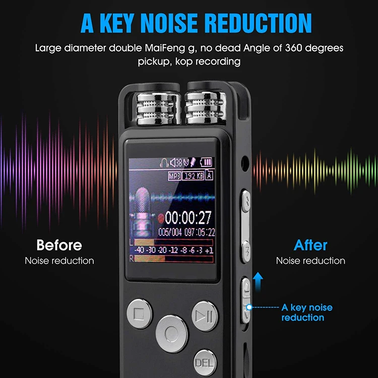 QZTCAMERA 32GB Digital Voice Recorder - Portable Digital Audio Recorder