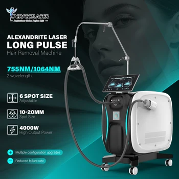 Professional Medical Alexandrite Nd Yag Laser Hair Removal Machine Price 755 1064nm Gentle Long Pulse Alexandrite Laser Machine