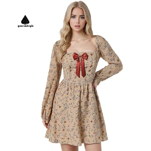 Manufacturer Custom Latest Fashion Elegant Summer Women Fashion Sexy Printed Mini Dress Vintage After Party Dress