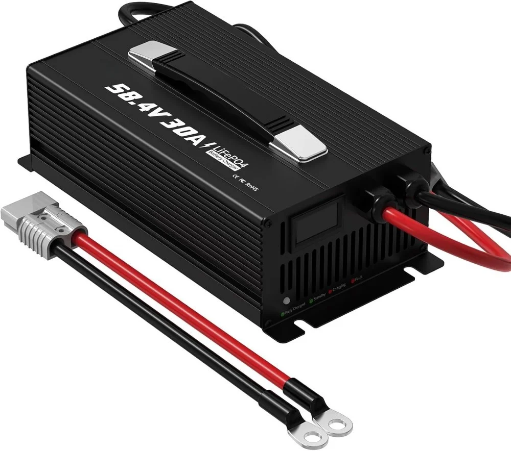 DC出力専用 DC48V 30Ah リチウムイオンポータブルバッテリー 充電器付 48V 30A LifePO4 リチウムイオンバッテリー充電器、アンダーソンプラグ