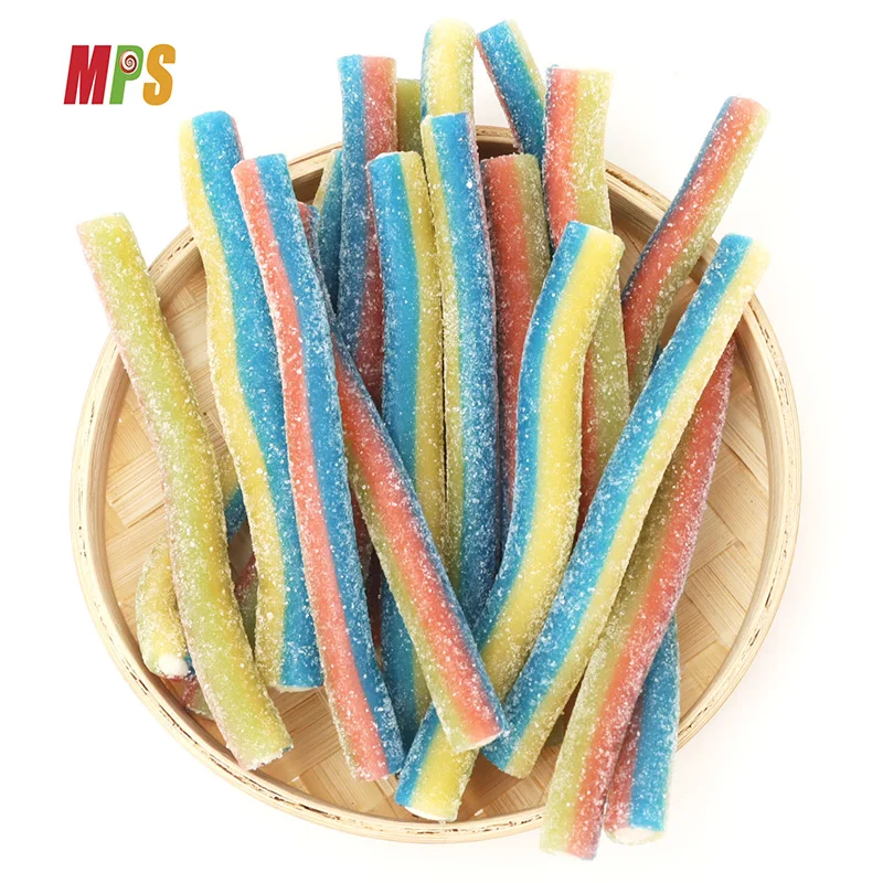 Halal Blue Raspberry Flavor Filled Sour Powder Licorice Stick Sour