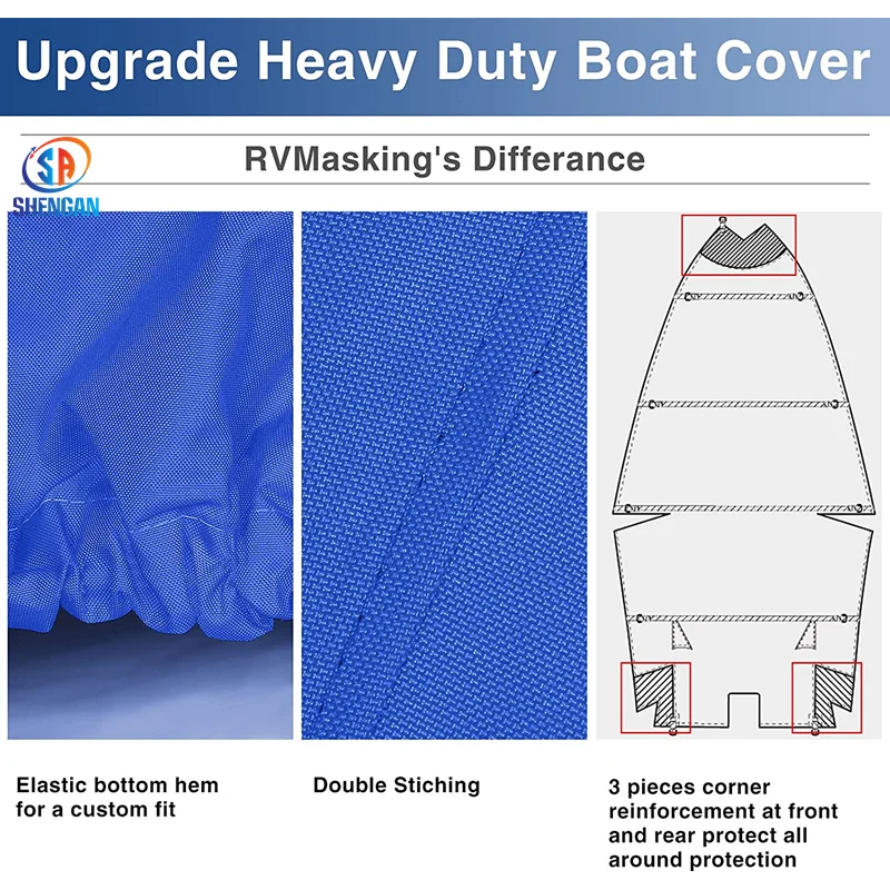 Upgraded 800d Waterproof Center Console Boat Cover,Heavy Duty Boat