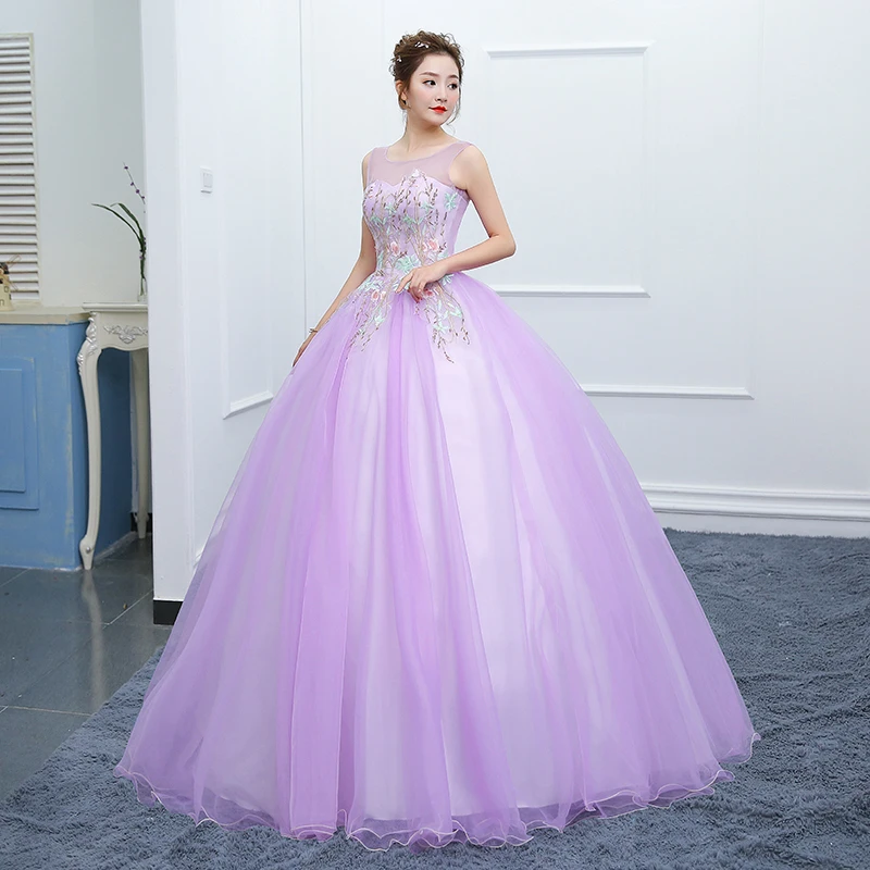 2020 Style Sweetheart Neck Crystal Rhinestone Bodice Purple Tulle Sweet 16  Dresses for Quinceanera Prom Ball Gown