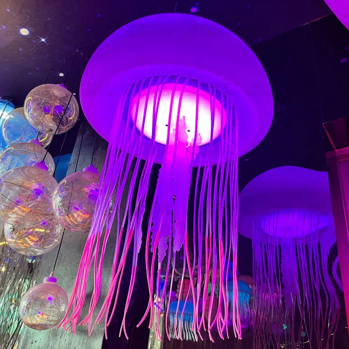 Solar Waterproof Fiber Optic Jellyfish Led Lights Hanging Jellyfish