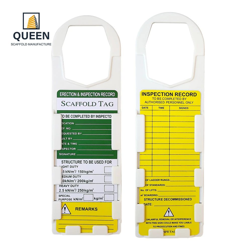 LINYI QUEEN Scaffold Tag Kit Plastic ABS Holder PVC Insert Card