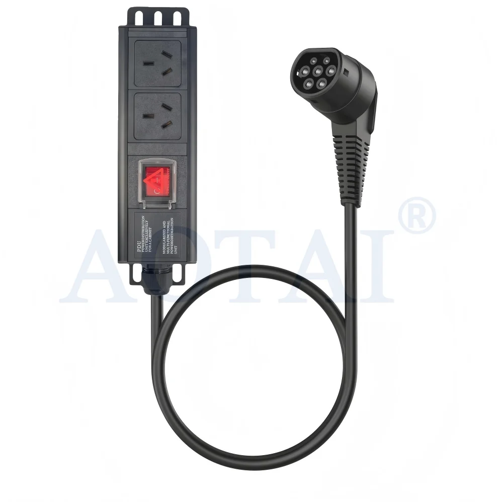 Kabel AOTAI typu 2 do brytyjskiego gniazda 3-gangowego, wersja V2L, nowy adapter do ładowania pojazdów elektrycznych dla BYD, MG, XPENG, Geely, AION, JAECOO, iCAR – przeznaczony do użytku na zewnątrz