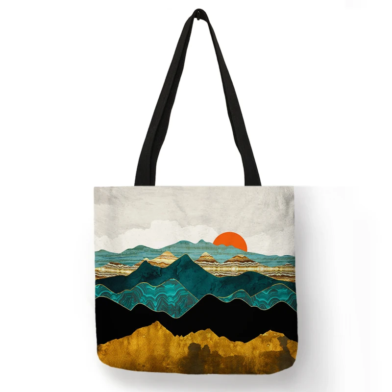 CafePress 3D Metal Mountains Canvas Tote Bag - Reusable Natural Shopping Bag - View #3