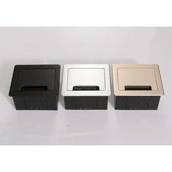 Universal USB Flip Power Cable Cubby Brush  Brush Flip up Desk Socket