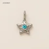 Blue zircon star pendant-Silver