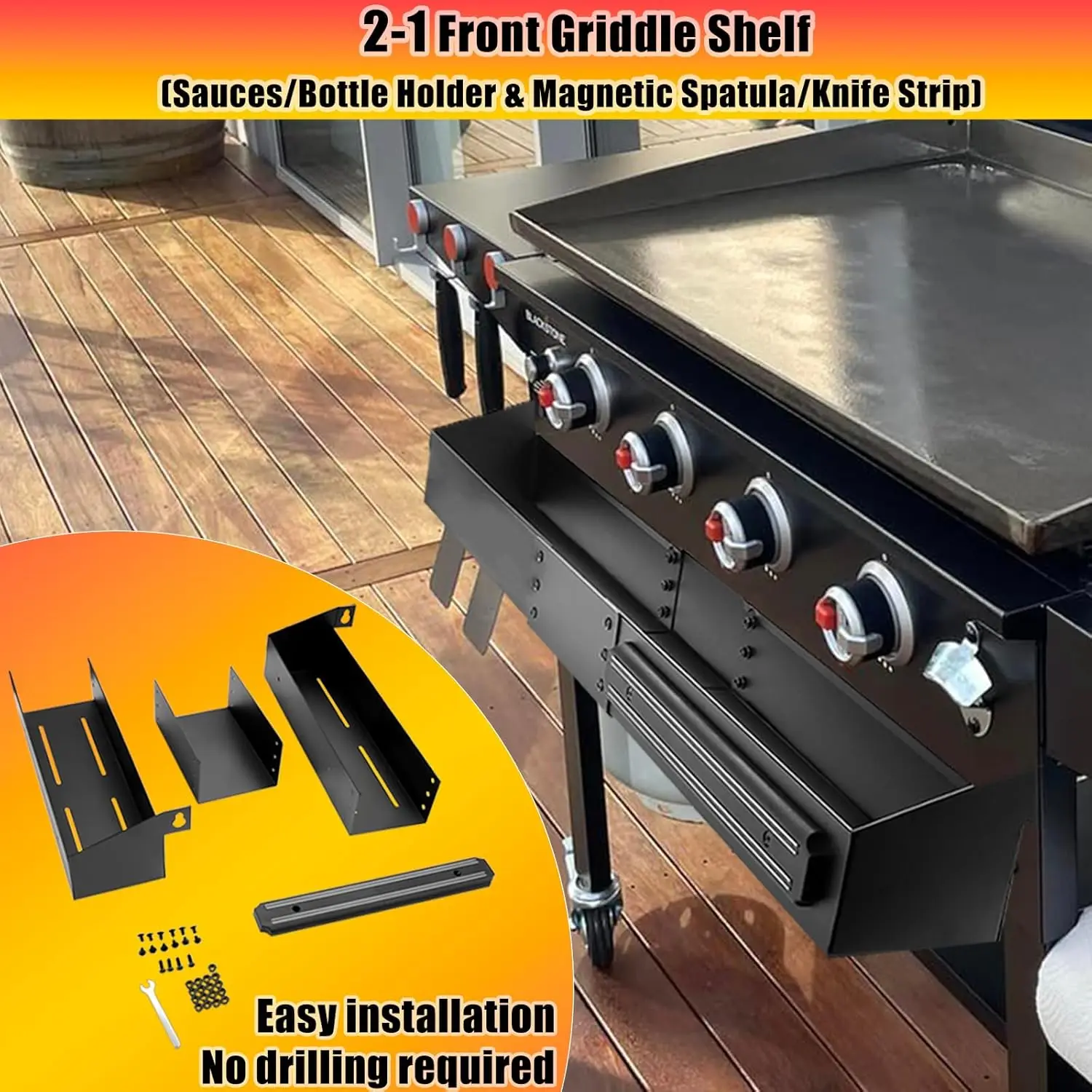 Extra Large Front Griddle Caddy With Magnetic Tool Holders Oem