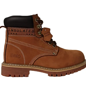 JEROKO Men Brown Nubuck Insulated Work Boots Lug Sole Lace up Design Winter Outdoor Safety Comfort Construction Shoes Wholesale