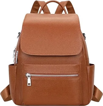 PU Leather Backpack Purse for Women Fashion Travel Leather Rucksack Purse with Flap for Ladies