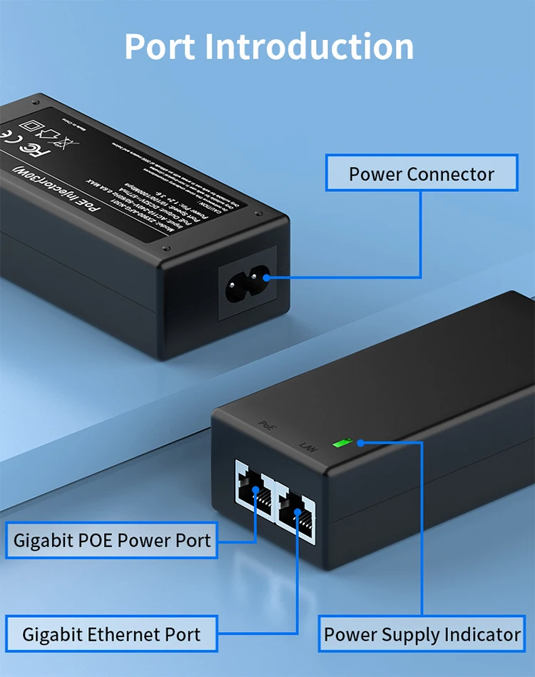 Gigabit POE Injector 30W with IEEE 802.3at/af Plug and Play 1000Mbps PoE Injector Adapter for IP Camera,Wireless AP,Surveillance