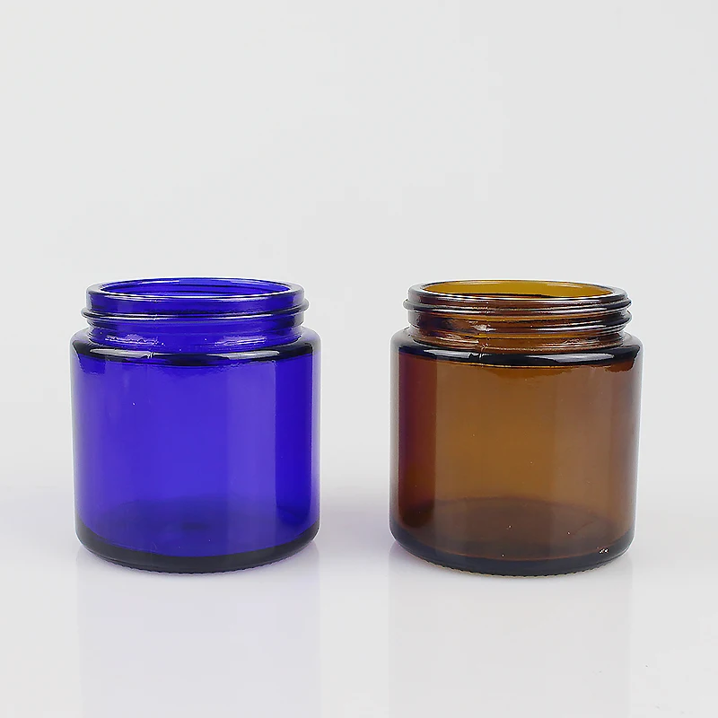 Hot Sale 2oz 4oz 8oz Round Empty Glass Clear Amber Candle Jars With ...
