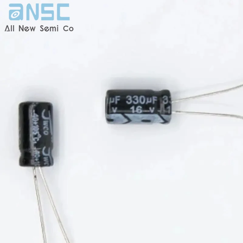 50PCS 330UF 16V 16V 330UF Aluminium electrolytic capacitor 16 V / 330 UF Size 6*12MM Electrolytic Capacitor