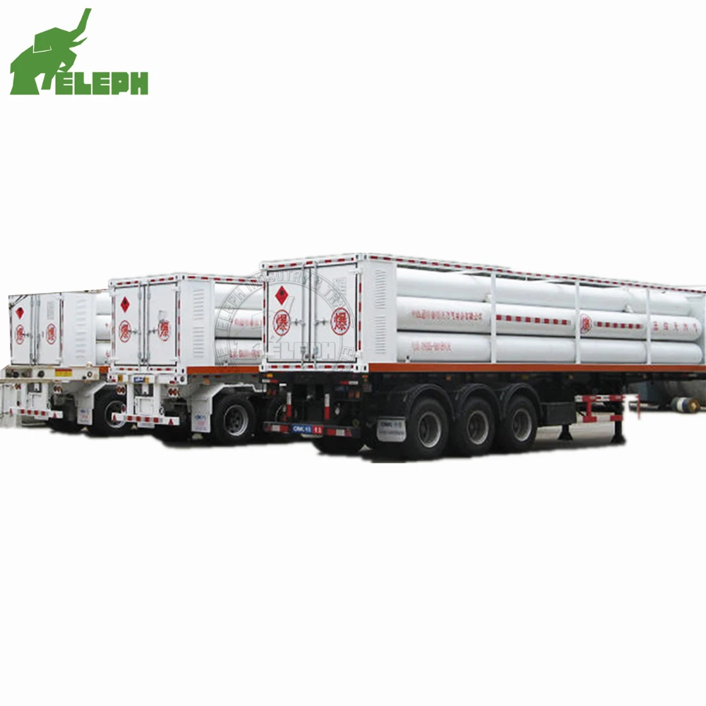 Factory Price 3 Axles 8 10 12 Tubes Compressed Natural Gas Cylinder Transport CNG Tube Trailer