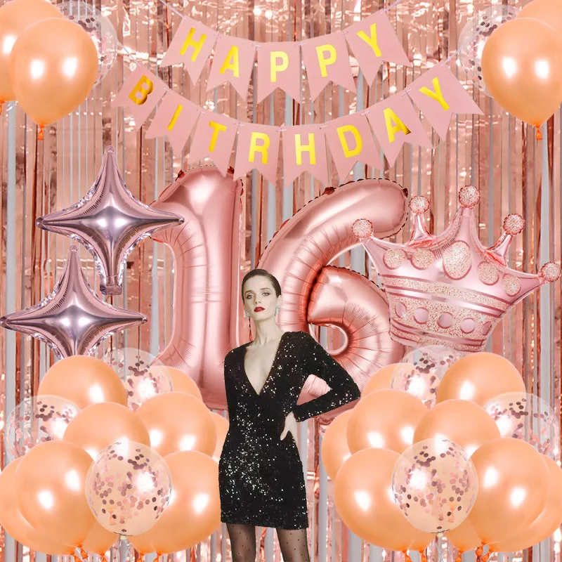 Rose Gold Birthday Package Crown Rain Silk Birthday Banner Party Anniversary  Background Decoration Aluminum Film Balloons - Buy Rose Gold Birthday Crown  Balloons,Birthday Crown Balloon,Birthday Crown Balloon Combo Product on  