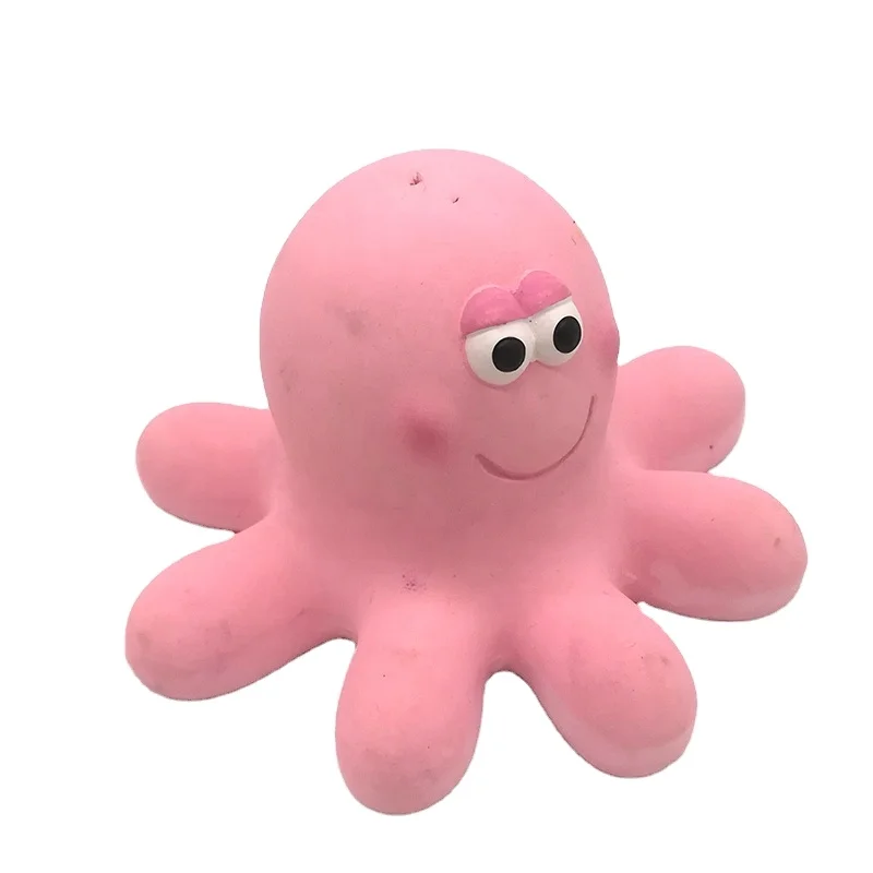 rubber octopus dog toy