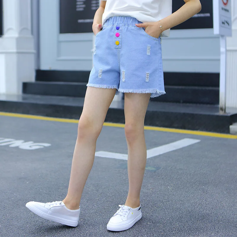 Summer Children Jeans Girls Mid Waist Denim Shorts Baby Little Girls Cute  Short Pants Toddler Casual Pants