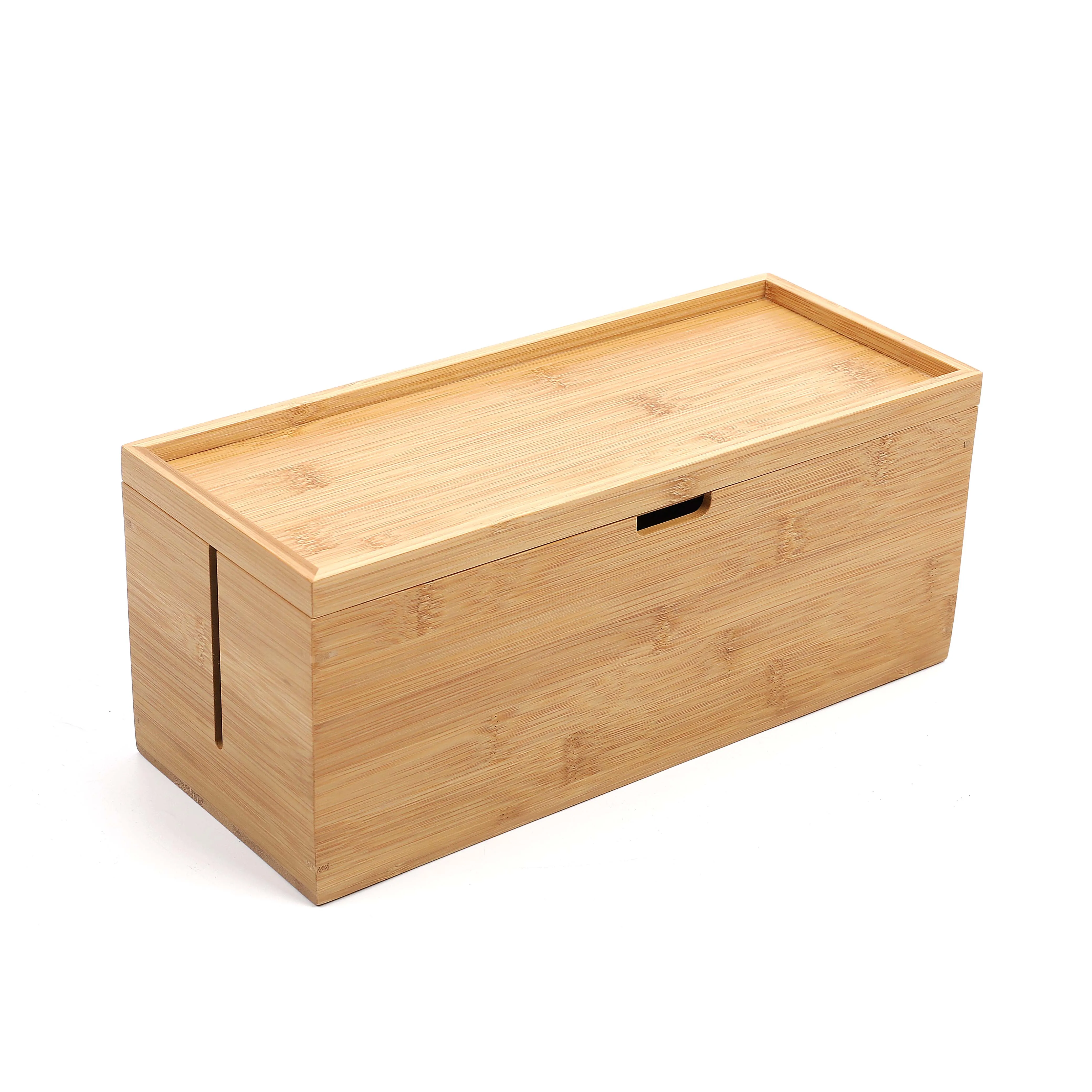 Оптовая продажа, многофункциональный бамбуковый ящик для управления кабелями, стабилизатор напряжения, органайзер для шнура