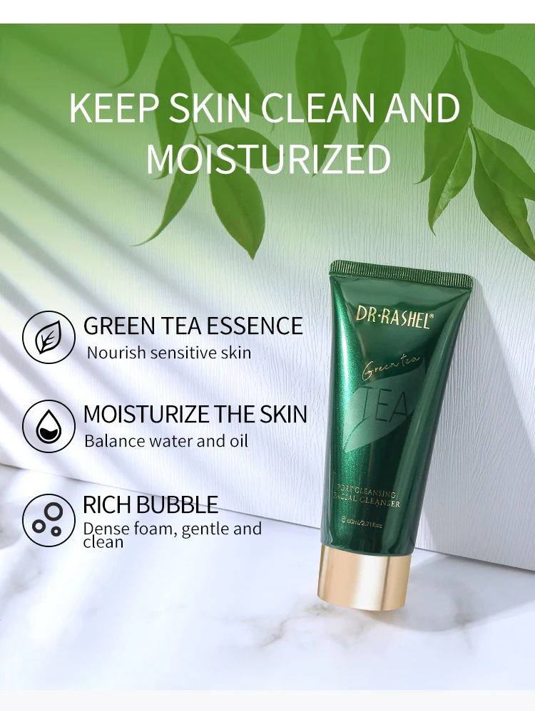 DR RASHEL Green Tea Pore Cleansing Facial Cleanser OEM 80ml Face Wash