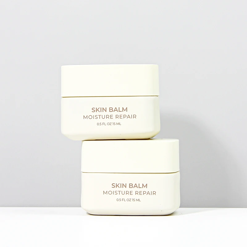Cosmetic Packaging Custom Soft Touch Finish Empty Cosmetic Lip Balm Container square Frosted Small Jar Face Eye Cream Jar