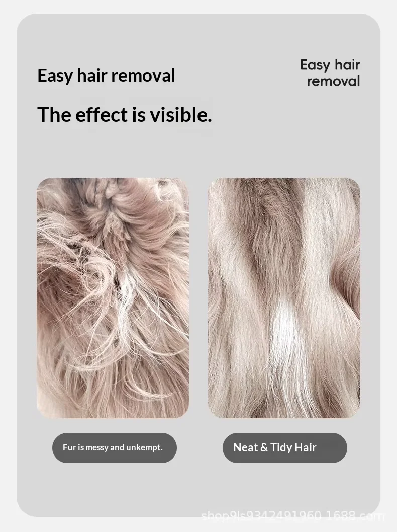 Pet Grooming Comb for Cats & Dogs One-Touch Press Hair Removal Removes Loose Fur for Border Collies & Ragdolls details
