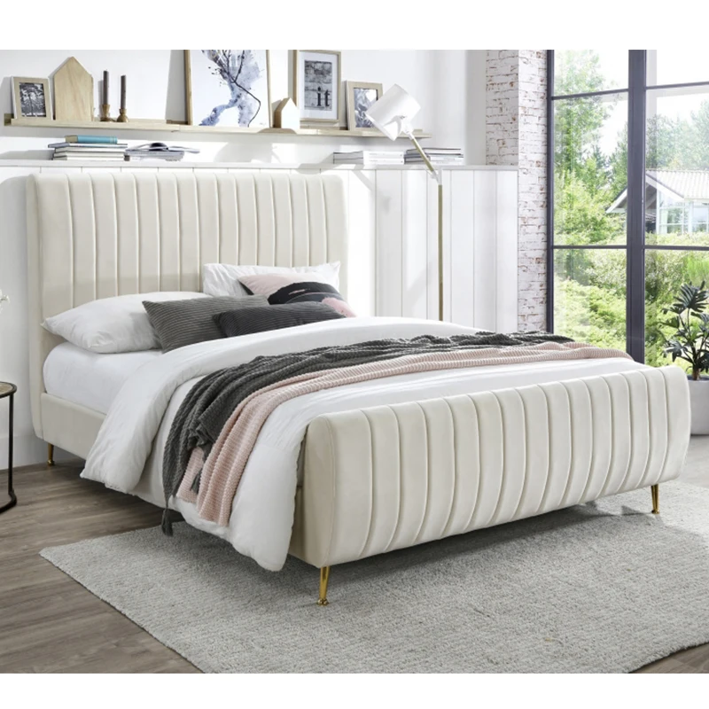 Домашняя мебель, простой дизайн, кровать-рама, Королевский размер, мягкая платформа, кровать для хранения