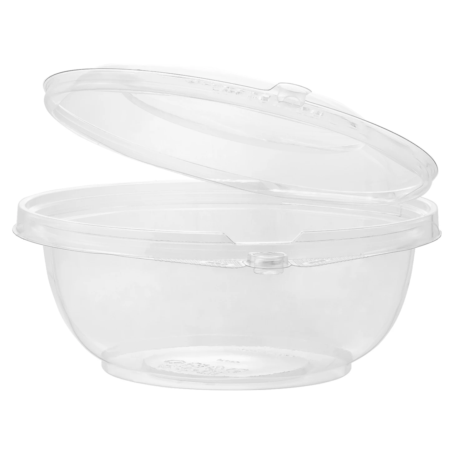 24oz Unique Round PET Plastic Disposable Salad Bowl Tamper Evident Clamshell Design for Takeaway Food Use