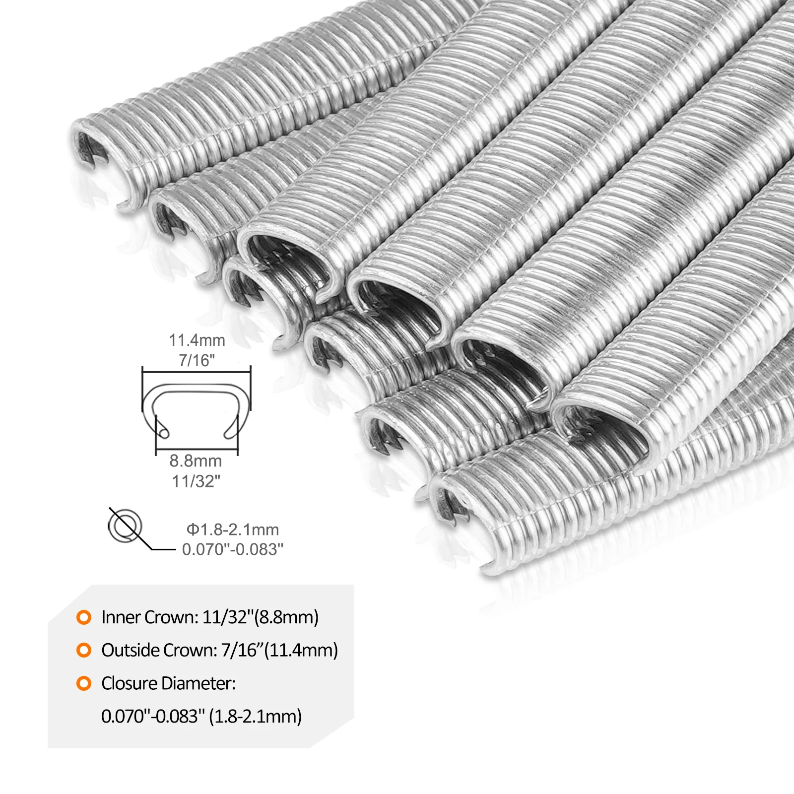 KAMSIN C1214/C17 Hog Rings - 18000 Stainless Steel Staples